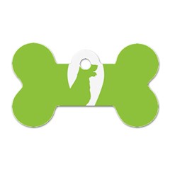 Dog Green White Animals Dog Tag Bone (one Side) by Mariart