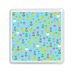 Easter - Chick And Tulips Memory Card Reader (square)  by Valentinaart