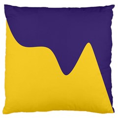 Purple Yellow Wave Large Flano Cushion Case (one Side) by Mariart