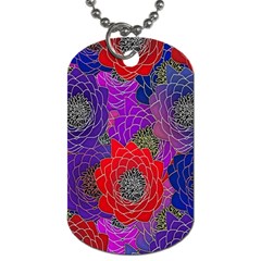 Colorful Background Of Multi Color Floral Pattern Dog Tag (two Sides) by Nexatart