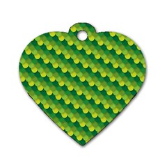 Dragon Scale Scales Pattern Dog Tag Heart (one Side) by Nexatart