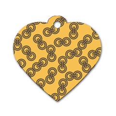 Abstract Shapes Links Design Dog Tag Heart (one Side) by Nexatart