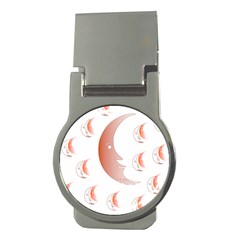 Moon Moonface Pattern Outlines Money Clips (round)  by Nexatart