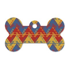 Aztec South American Pattern Zig Zag Dog Tag Bone (one Side) by Nexatart