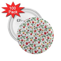 Strawberry Pattern 2 25  Buttons (100 Pack)  by Valentinaart