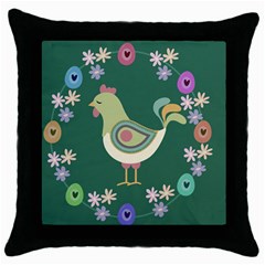 Easter Throw Pillow Case (black) by Valentinaart