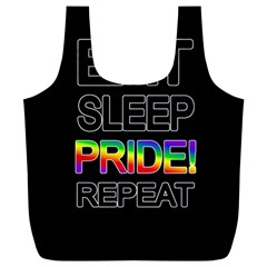 Eat Sleep Pride Repeat Full Print Recycle Bags (l)  by Valentinaart