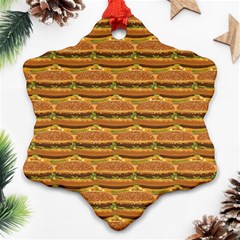 Delicious Burger Pattern Snowflake Ornament (two Sides) by berwies