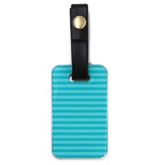 Abstract Blue Waves Pattern Luggage Tags (one Side)  by TastefulDesigns