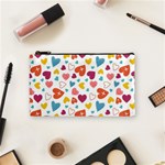 Colorful Bright Hearts Pattern Cosmetic Bag (Small)  Front