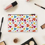 Colorful Bright Hearts Pattern Cosmetic Bag (Small)  Back