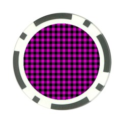 Lumberjack Fabric Pattern Pink Black Poker Chip Card Guard (10 Pack) by EDDArt