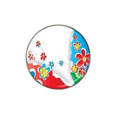 Flower Floral Papper Butterfly Star Sunflower Red Blue Green Leaf Hat Clip Ball Marker by Mariart