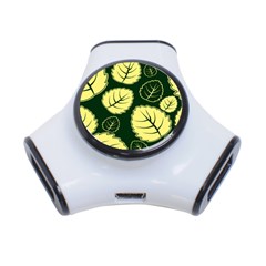 Leaf Green Yellow 3-port Usb Hub by Mariart