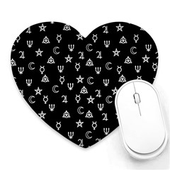 Witchcraft Symbols  Heart Mousepads by Valentinaart