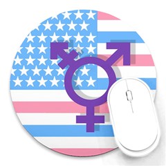 Transgender Flag Round Mousepads by Valentinaart