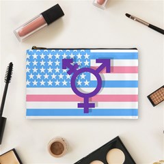 Transgender Flag Cosmetic Bag (medium)  by Valentinaart