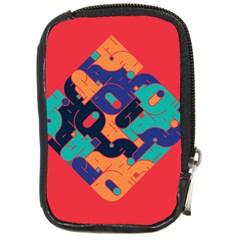 Plaid Red Sign Orange Blue Compact Camera Cases by Mariart