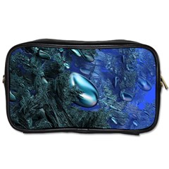 Shiny Blue Pebbles Toiletries Bags 2-side by linceazul