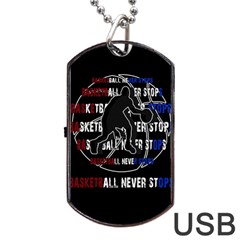 Basketball Never Stops Dog Tag Usb Flash (one Side) by Valentinaart