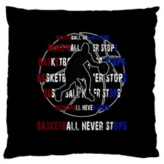 Basketball Never Stops Standard Flano Cushion Case (two Sides) by Valentinaart