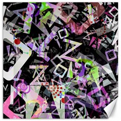 Chaos With Letters Black Multicolored Canvas 16  X 16   by EDDArt