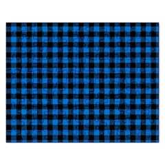 Lumberjack Fabric Pattern Blue Black Rectangular Jigsaw Puzzl by EDDArt