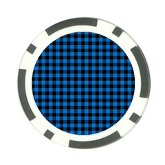 Lumberjack Fabric Pattern Blue Black Poker Chip Card Guard (10 Pack) by EDDArt