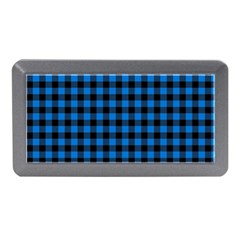 Lumberjack Fabric Pattern Blue Black Memory Card Reader (mini) by EDDArt