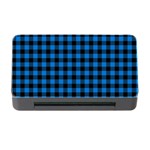 Lumberjack Fabric Pattern Blue Black Memory Card Reader with CF Front