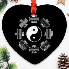 I Ching  Heart Ornament (two Sides) by Valentinaart