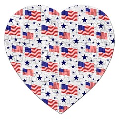 Flag Of The Usa Pattern Jigsaw Puzzle (heart) by EDDArt