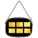 Horizontal Color Scheme Plaid Black Yellow Chain Purses (Two Sides)  Back