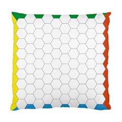 Hex Grid Plaid Green Yellow Blue Orange White Standard Cushion Case (one Side) by Mariart