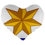 Star Yellow Blue Large 19  Premium Heart Shape Cushions Front