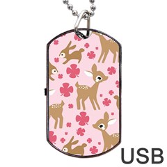 Preety Deer Cute Dog Tag Usb Flash (two Sides) by Nexatart