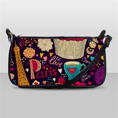 Cute Colorful Doodles Colorful Cute Doodle Paris Shoulder Clutch Bags by Nexatart