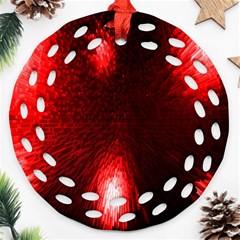 Box Lights Red Plaid Ornament (round Filigree) by Mariart