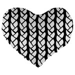 Ropes White Black Line Large 19  Premium Heart Shape Cushions Front