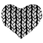 Ropes White Black Line Large 19  Premium Heart Shape Cushions Back