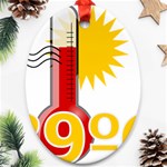 Thermometer Themperature Hot Sun Oval Ornament (Two Sides) Front