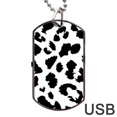 Leopard Skin Dog Tag Usb Flash (one Side) by Nexatart