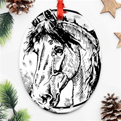 Framed Horse Ornament (oval Filigree) by Nexatart