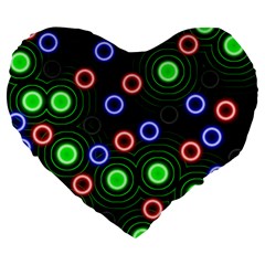 Neons Couleurs Circle Light Green Red Line Large 19  Premium Heart Shape Cushions by Mariart