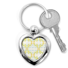 Crane White Yellow Bird Eye Animals Face Mask Key Chains (heart)  by Mariart