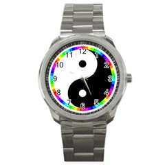 Rainbow Around Yinyang Sport Metal Watch by Nexatart