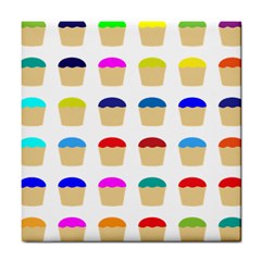 Colorful Cupcakes Pattern Tile Coasters by Nexatart