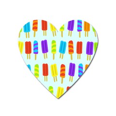 Popsicle Pattern Heart Magnet by Nexatart