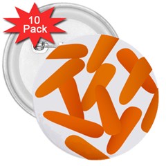 Carrot Vegetables Orange 3  Buttons (10 Pack)  by Mariart