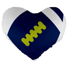 Football America Blue Green White Sport Large 19  Premium Heart Shape Cushions by Mariart